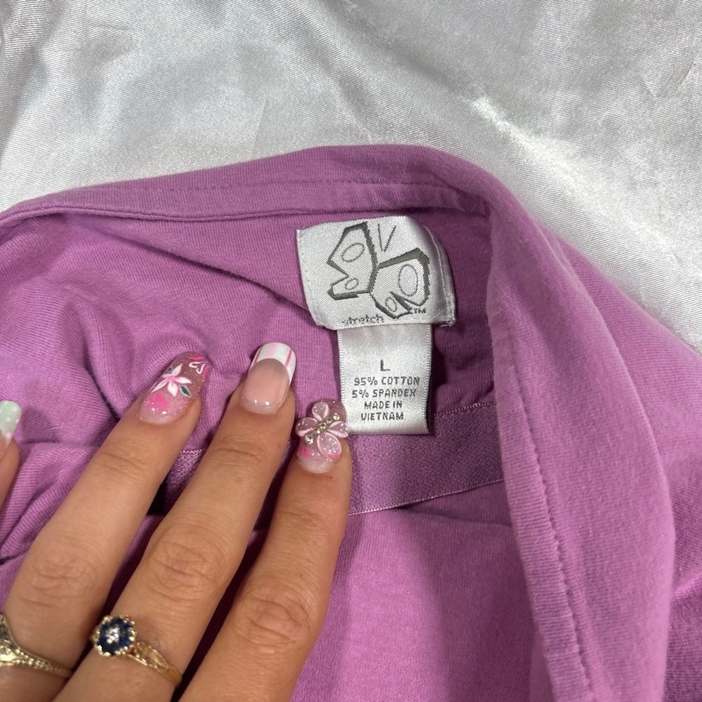 y2k Halter Top Purple Excellent Bongo Butterfly Rhinestone Graphic Tank Large - Picture 3 of 5
